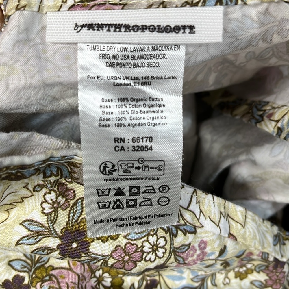 Anthropologie 1 Sateen Printed Queen Flat Sheet New Floral bird Patterned Sheet - Picture 5 of 5